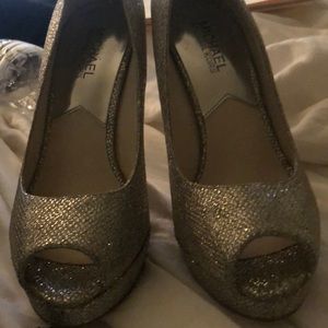 Silver Michael Kors high heels